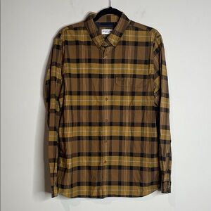Lacoste | Men's Tan Plaid Button Down Shirt Size Large NWT